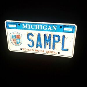 RARE NEW SPECIAL SAMPLE / SAMPL MICHIGAN LICENSE PLATE